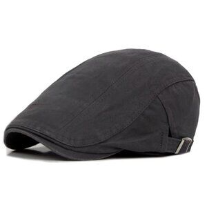 Gray Newsboy Drivers Cap Beret‎ Hat Men Women Flat Caps Cotton Plain Outdoors